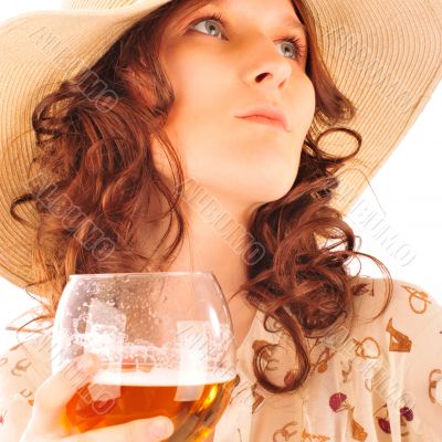 Closeup portrait of trendy pretty woman wearing stylish dress ho