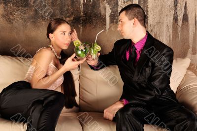 Fashion style photo of an attractive young couple