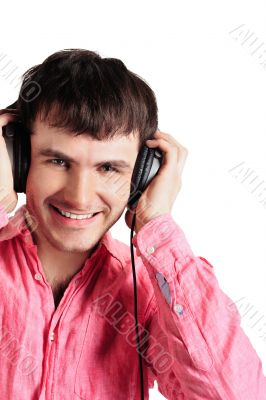 Young man wearing headphones