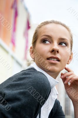 Portrait of a beautiful young lady smiling