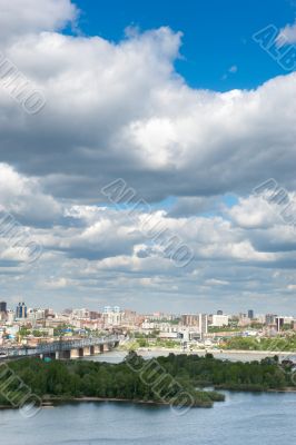Urban cityscape banner, top view