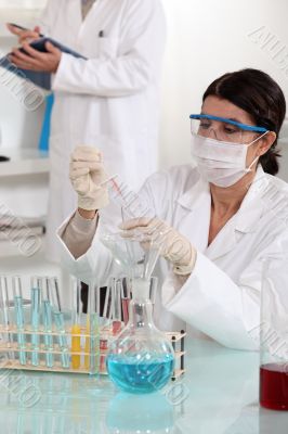 Two scientists in laboratory