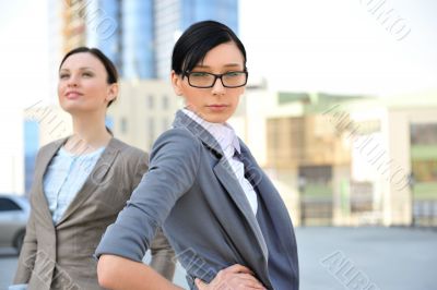 Portrait of a beautiful business woman with a female colleague
