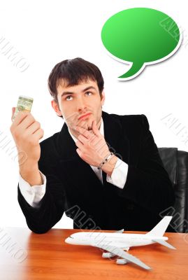 Portrait of young business man isolated on wh