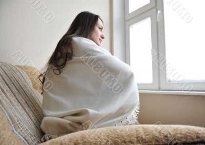 Young woman at home