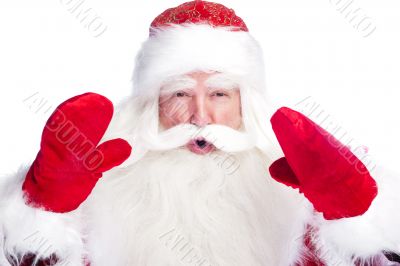Christmas theme: Santa Claus bowing"magenta"> someth