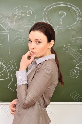 Image of young woman thinking of her plans