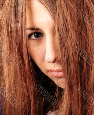 Closeup portrait of young pretty glamorous girl 