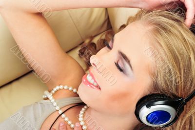 Portrait of gorgeous relaxed young lady 