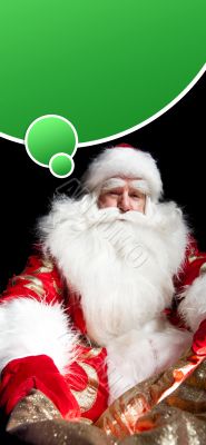 Santa sitting at the Christmas room and looki