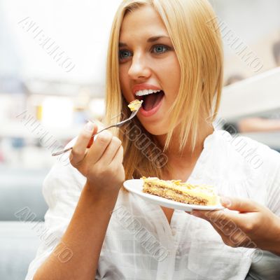 Portrait of young pretty smiling woman