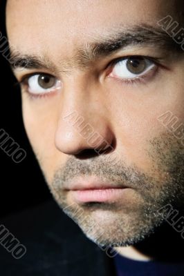 Closeup image of a happy aged man