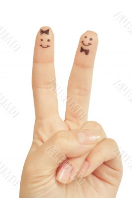 Painted finger smiley