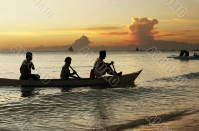 Sailing and sunset