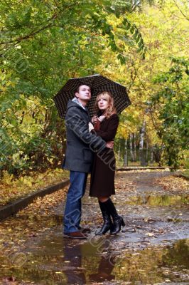 Pair in autumn park
