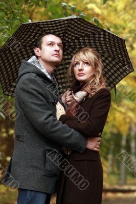Couple in autumn park
