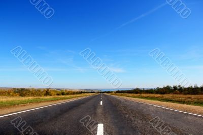 Summer landscape with road and sky