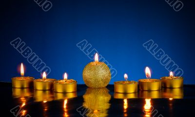 Seven burning candles