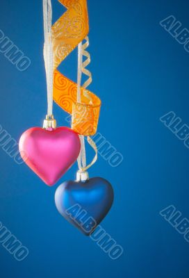 Two heart shaped toys