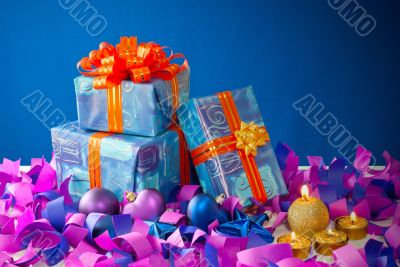 Christmas gifts and candles