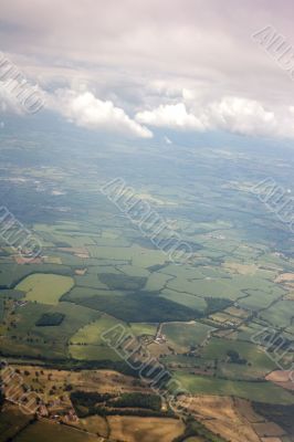 Aerial view of landscape from airplane
