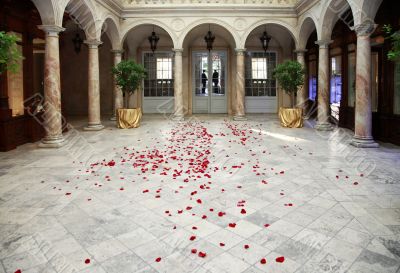 Hall with columns