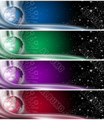 Collection of technological banners