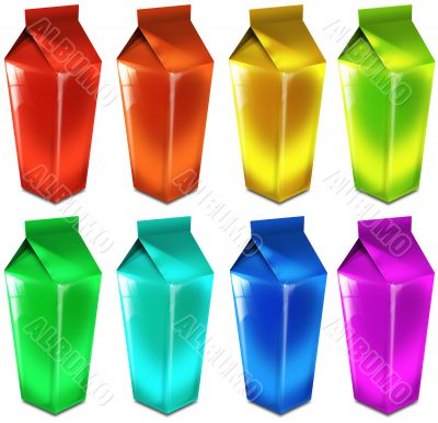 Colored small carton boxes