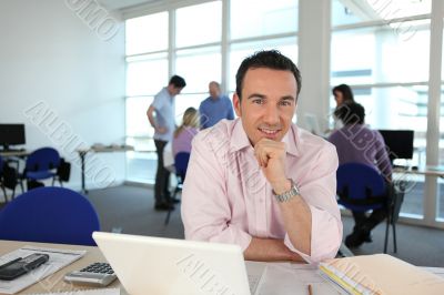 Man working at his desk