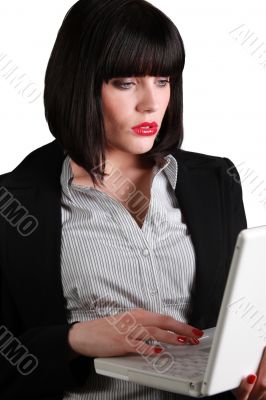 Businesswoman using a laptop