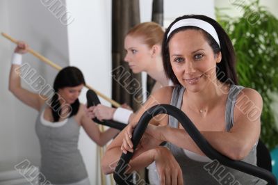 Young women in sports club