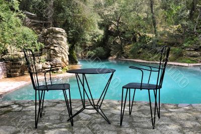 chairs and table on terrace