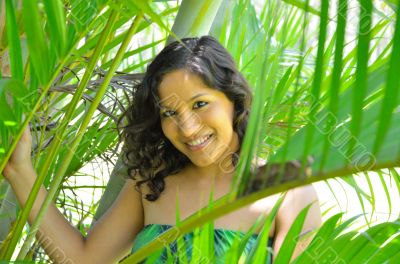 Smiling with the greenery