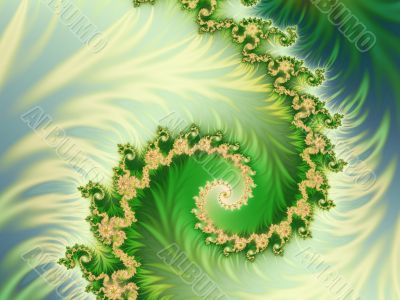 A green background