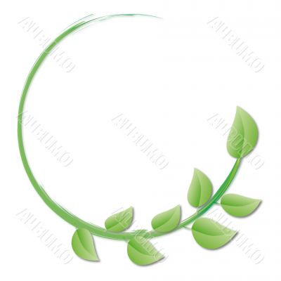 circle of green leaves