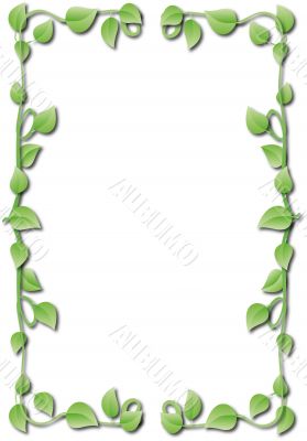 frame of green leaves