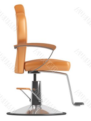 Orange hairdressing salon chair