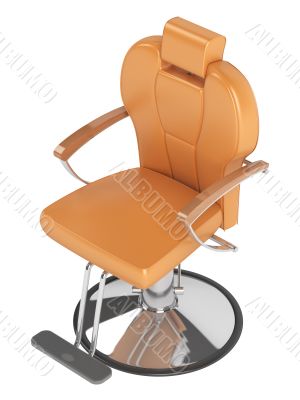 Orange hairdressing salon chair