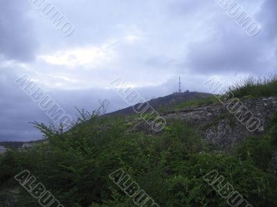 Mashuck mountain and autumn landscape. Pyatigorsk panorama