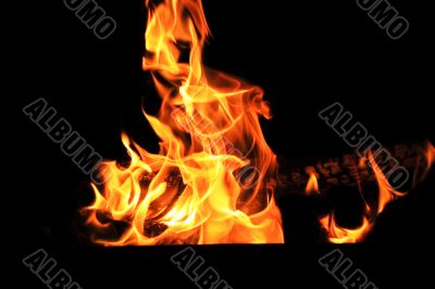 Picture with red flame on the black background