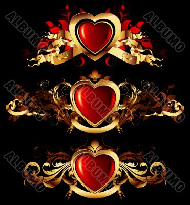 heart forms with ornate elements