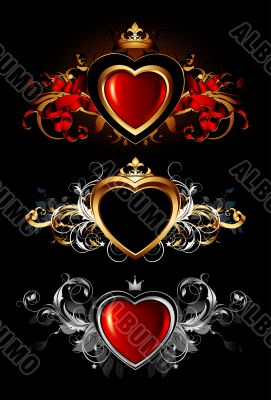 heart forms with ornate elements