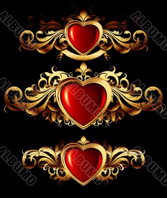 heart forms with ornate elements