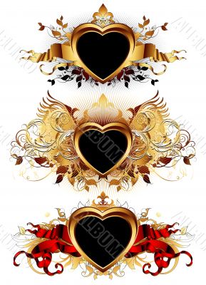 heart forms with ornate elements