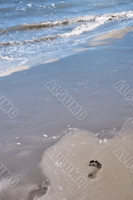 Footprint on beach