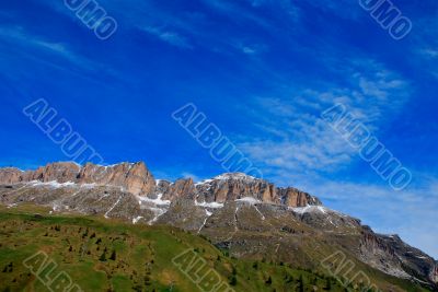 mountain with blue sky
