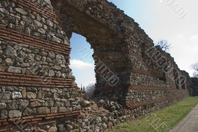 Fotress wall in Hissar, Bulgaria