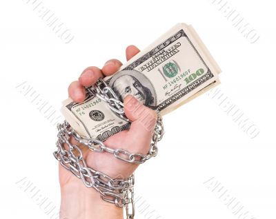 Hand with dollars
