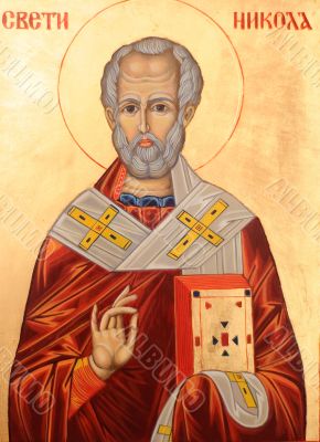 Saint Nicholas on golden background