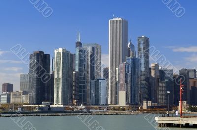 view of Chicago from the embankment
